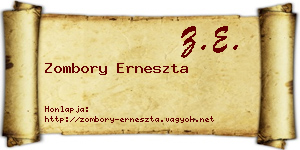 Zombory Erneszta névjegykártya