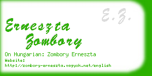 erneszta zombory business card